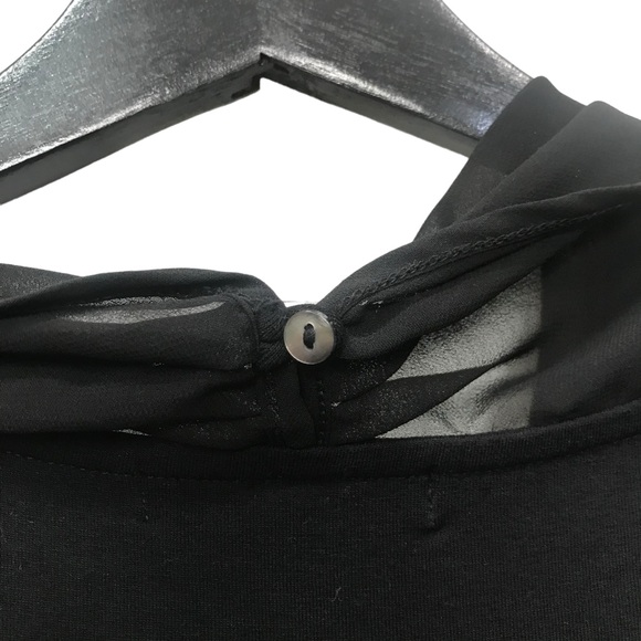 Coldwater Creek Black Knit Sheer Cowl Sleeveless top M 10 12 - Picture 4 of 9